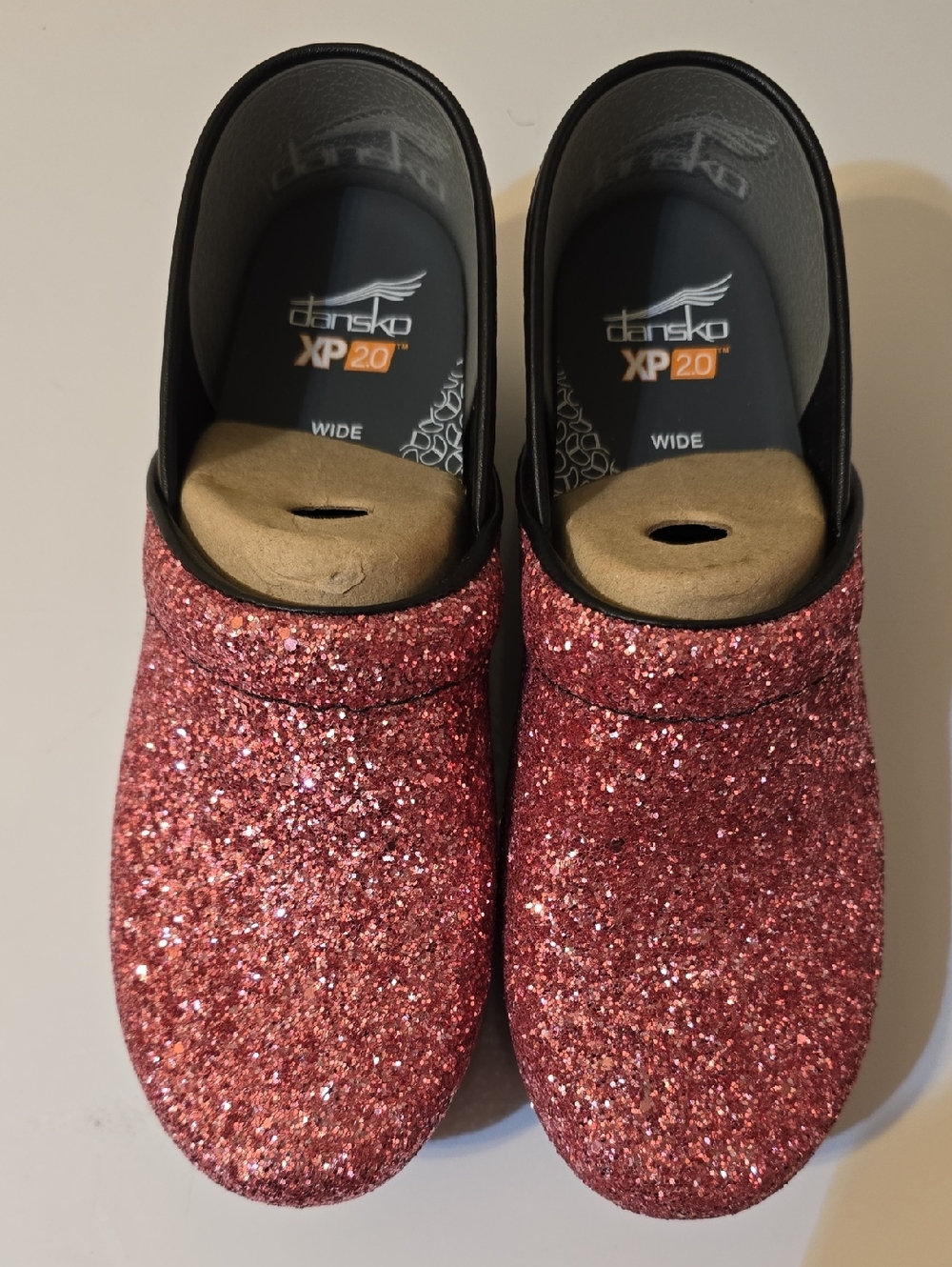Dansko Pink Glitter Clogs XP 2.0 Size 41 WIDE